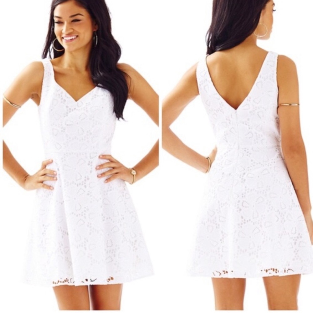 Lilly Pulitzer- Marla V-Neck Dress Eyelet Lace